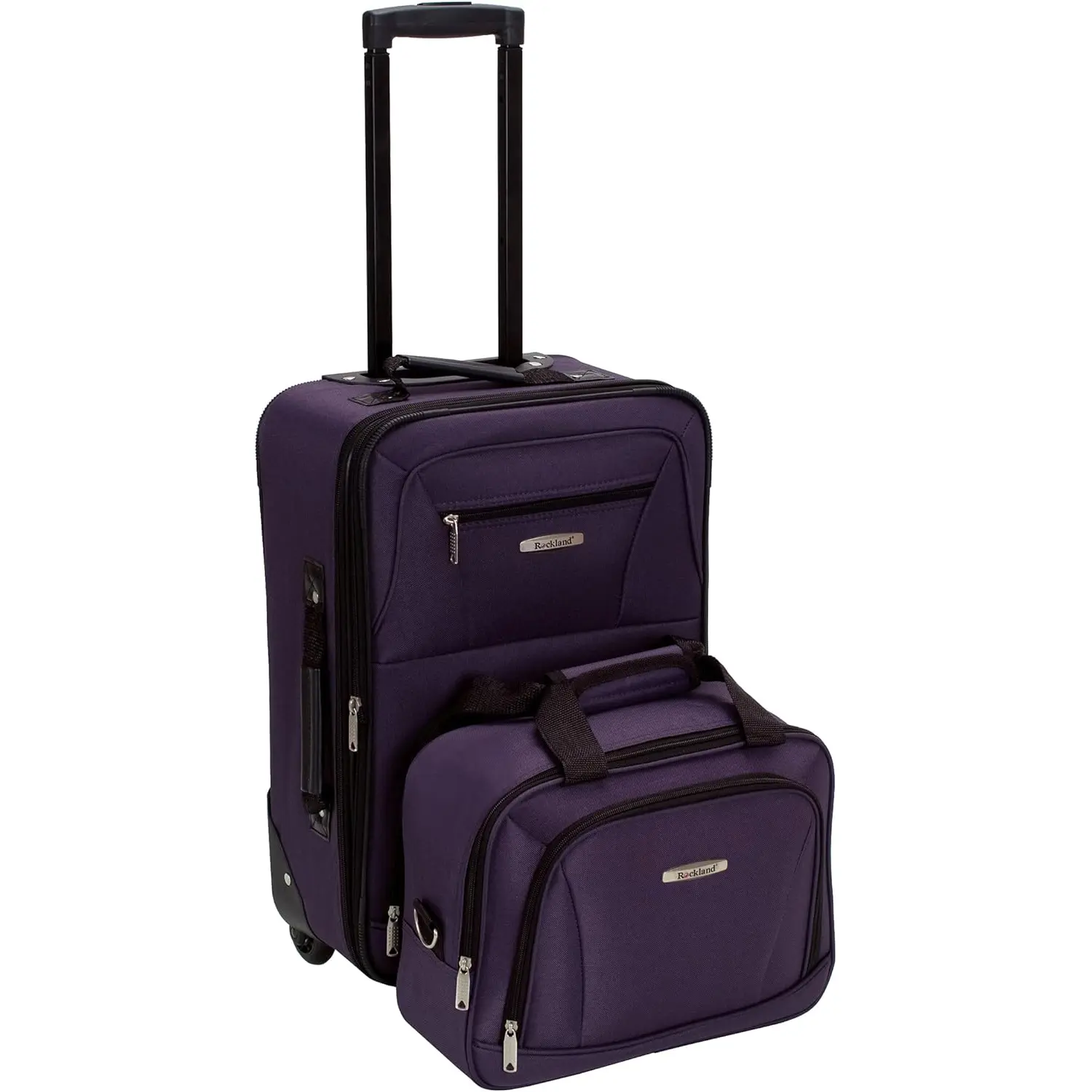 Rockland Fashion Expandable Softside Upright Luggage Set, Purple, 2-Piece (1419) - 1